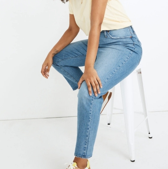 Madewell womens medium blue high rise classic straight jean - Picture 4 of 16